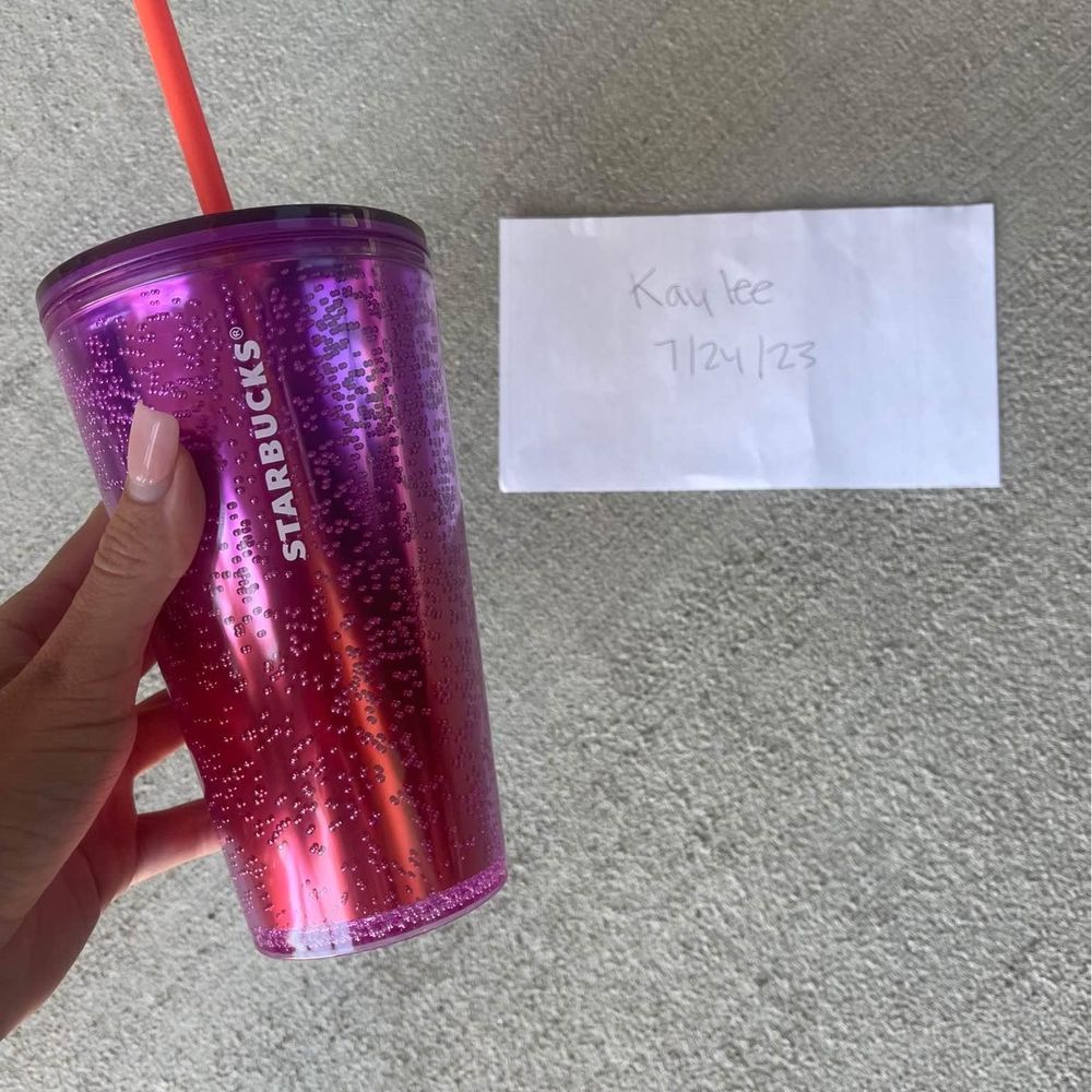 Starbucks purple red bubble tumbler with straw - NWT NEW